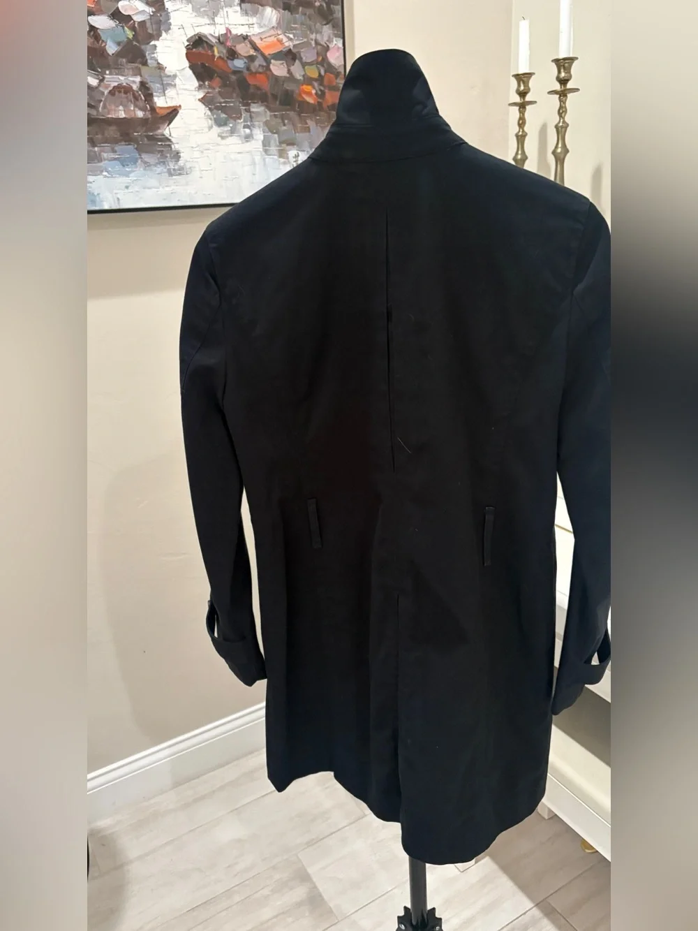 Coach black double-breasted trench coat